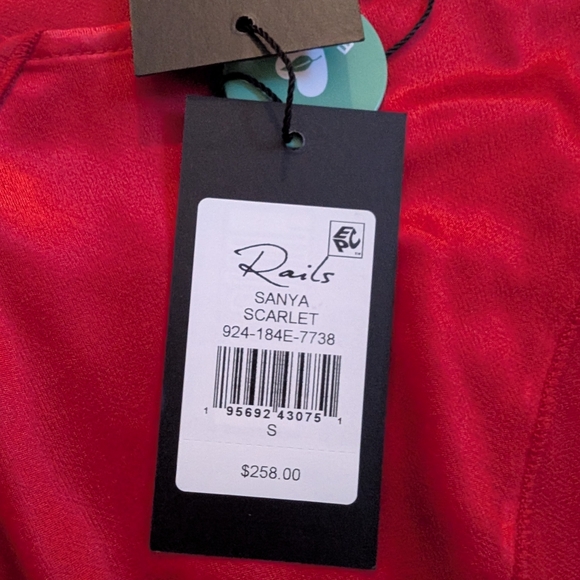 Rails NWT Sanya Midi Dress Front Side Slit In Scarlet - Picture 11 of 16